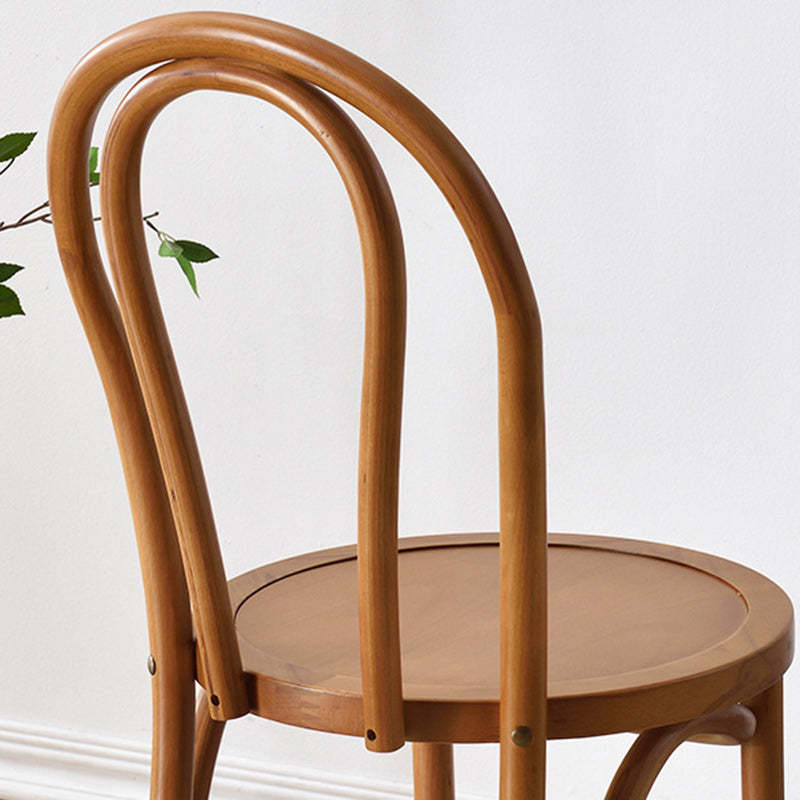 Retro Woven Rattan Slat-Back Dining Chair — Honey Color / Rattan