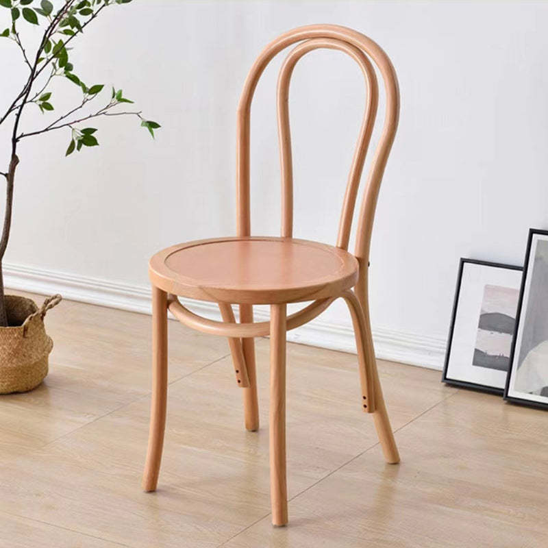 Retro Woven Rattan Slat-Back Dining Chair