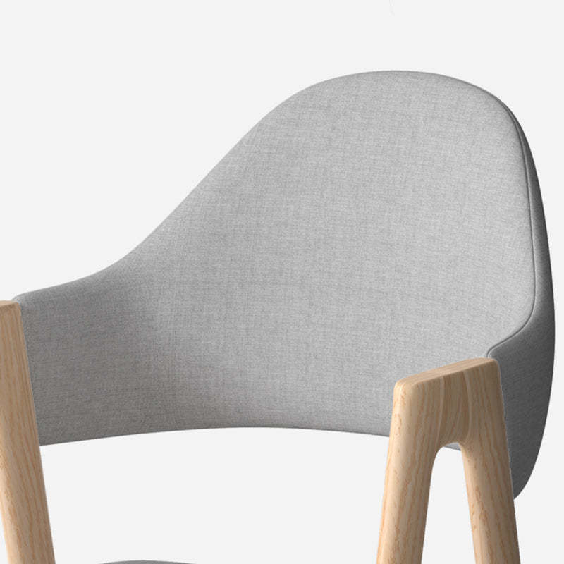 Nordic Curved Iron Linen Dining Chair