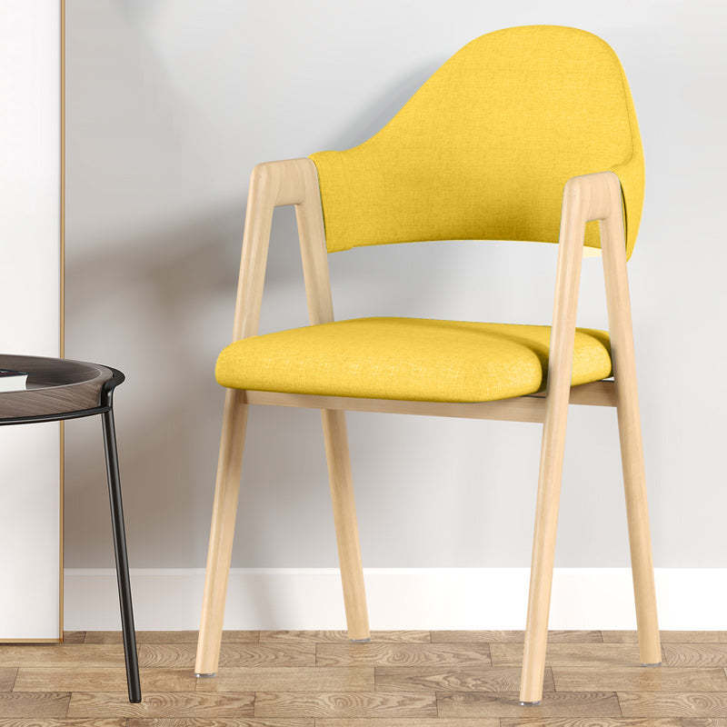 Nordic Curved Iron Linen Dining Chair