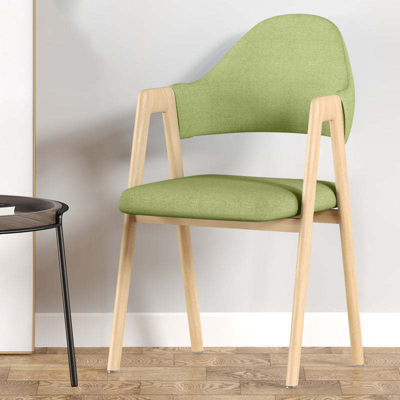 Nordic Curved Iron Linen Dining Chair