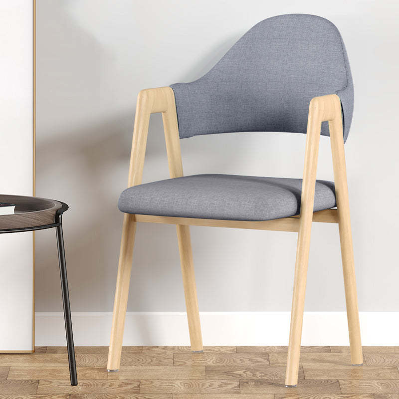 Nordic Curved Iron Linen Dining Chair