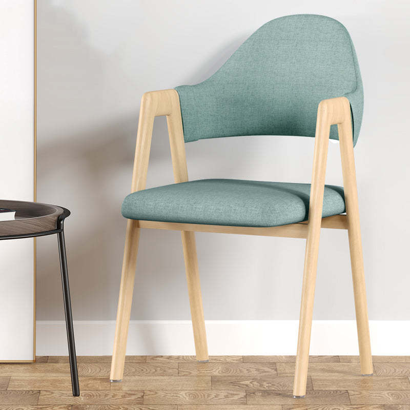 Lighom nordic curved iron linen wood dining chairs & benches