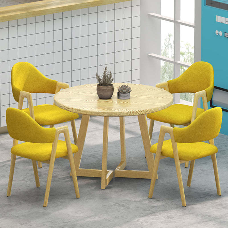 Nordic Curved Iron Linen Dining Chair