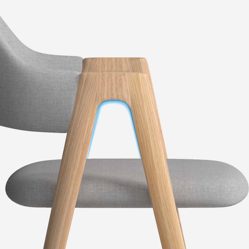 Nordic Curved Iron Linen Dining Chair — Orange