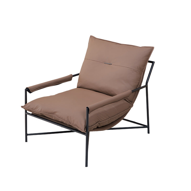 Modern Carbon Steel Silicone Leather Accent Chair