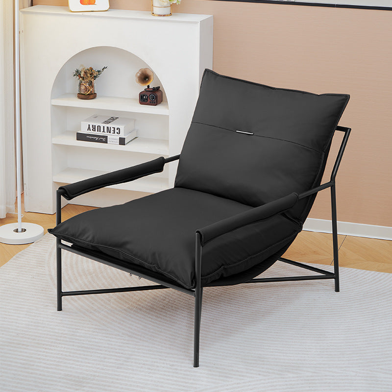 Modern Carbon Steel Silicone Leather Accent Chair — Brown