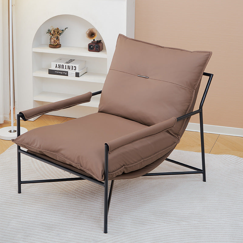 Modern Carbon Steel Silicone Leather Accent Chair