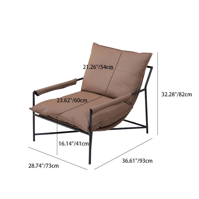 Modern Carbon Steel Silicone Leather Accent Chair
