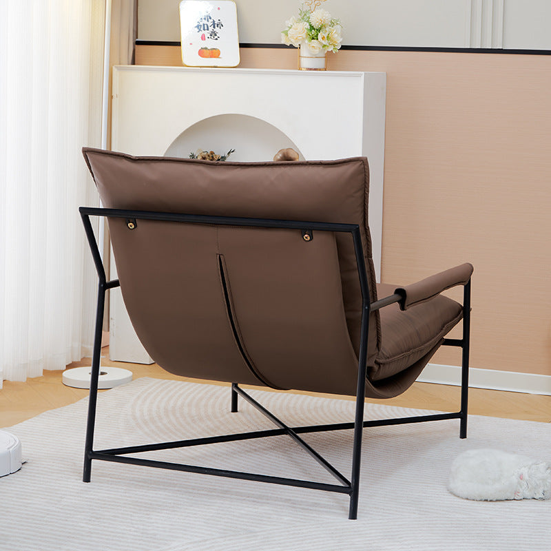 Modern Carbon Steel Silicone Leather Accent Chair