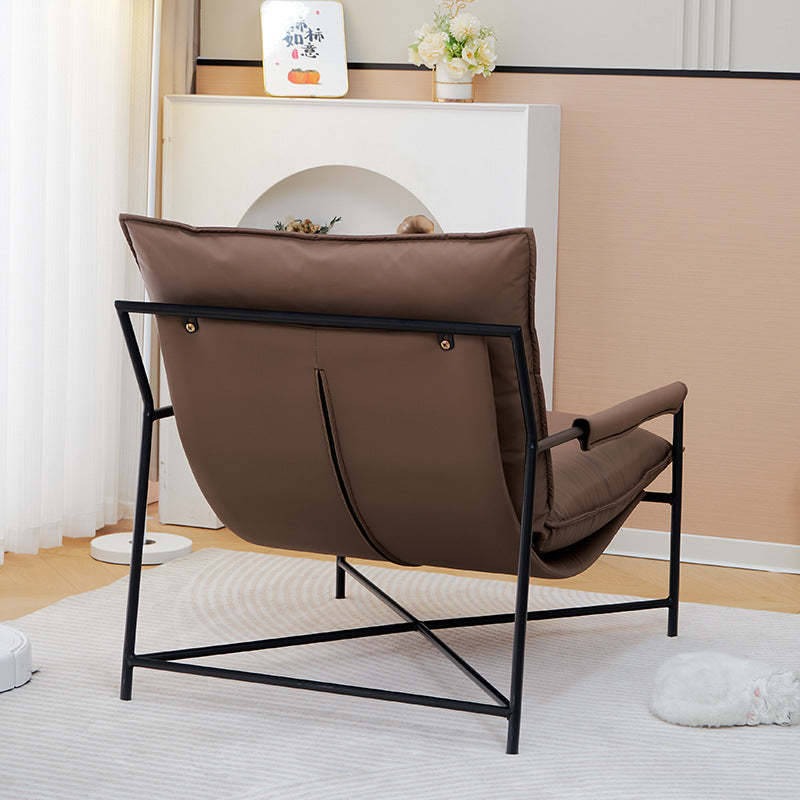 Modern Carbon Steel Silicone Leather Accent Chair