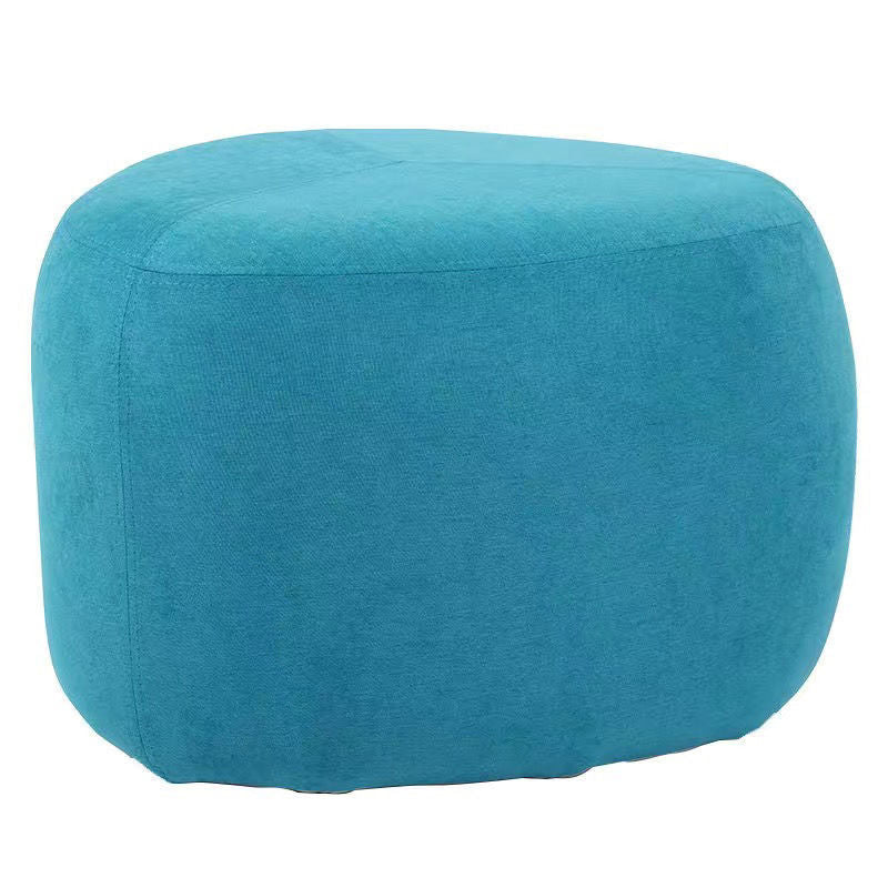 Contemporary Pebble Linen Upholstered Footstool