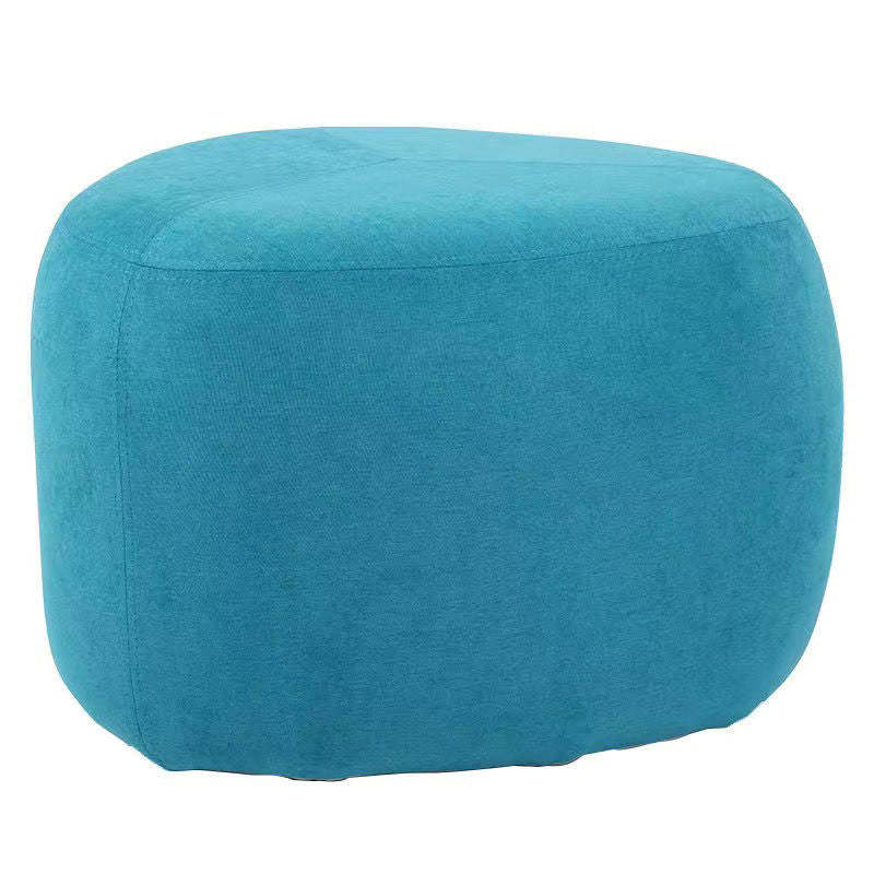 Contemporary Pebble Linen Upholstered Footstool