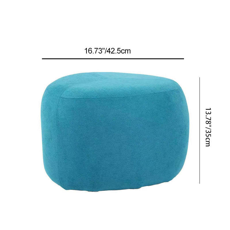 Contemporary Pebble Linen Upholstered Footstool