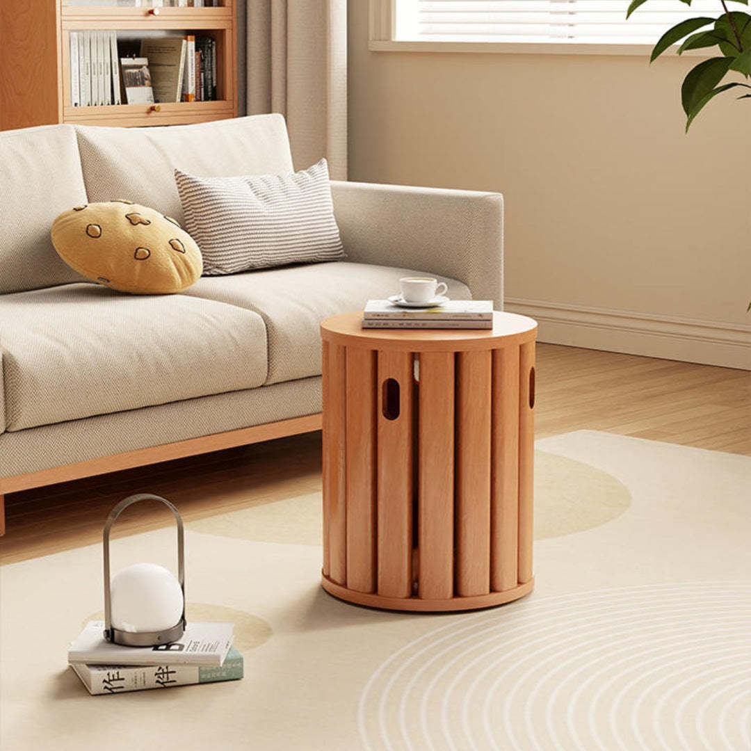 Traditional nesting low stools in wood