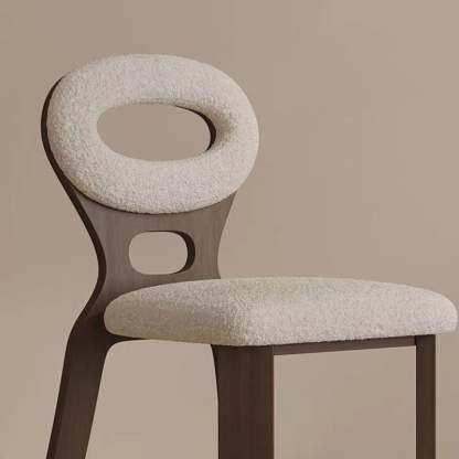 Scandinavian Wood Wool Oval Dining Chair — Walnut Color