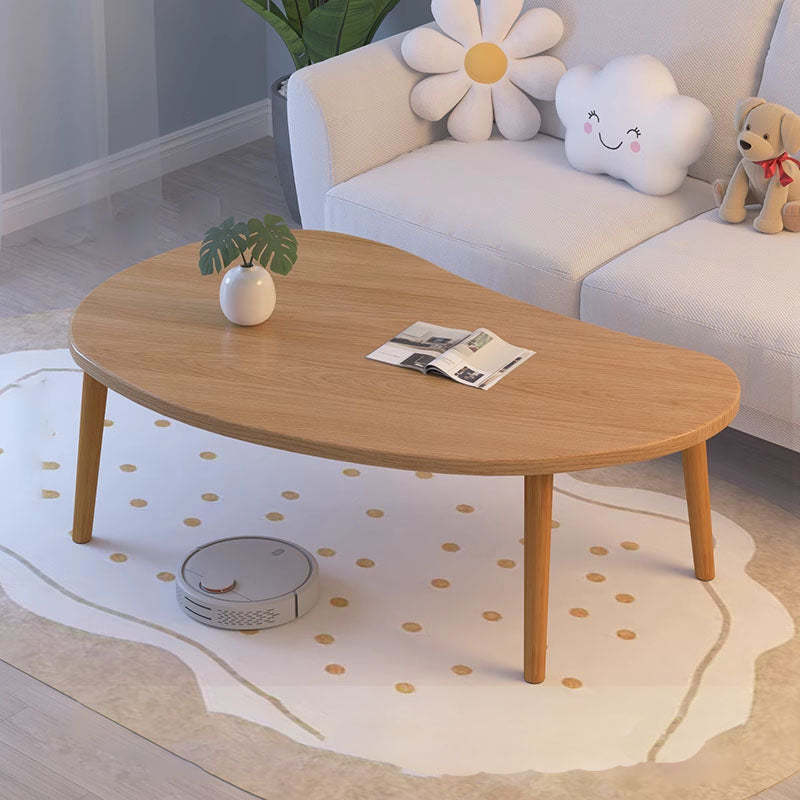 Minimalist Cloud Shaped Solid Wood Coffee Table — B / Original Wood Color