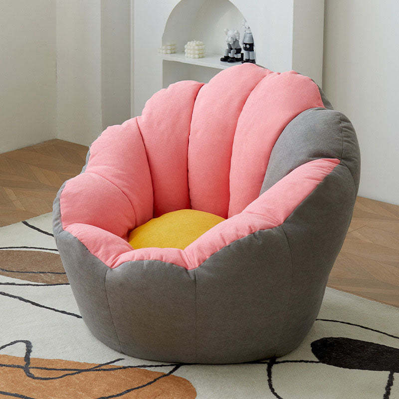 Minimalist particle shell gray accent chairs in fabric — Pink & Gray