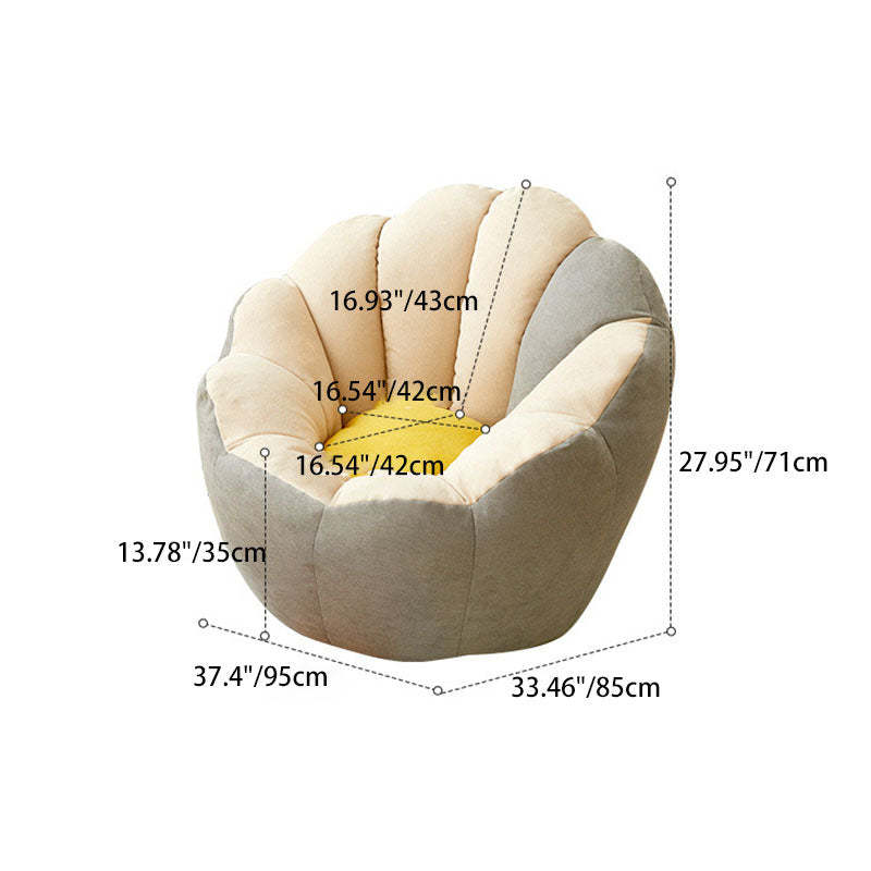 Minimalist Fabric Particle Shell Accent Chair — Yellow And Black