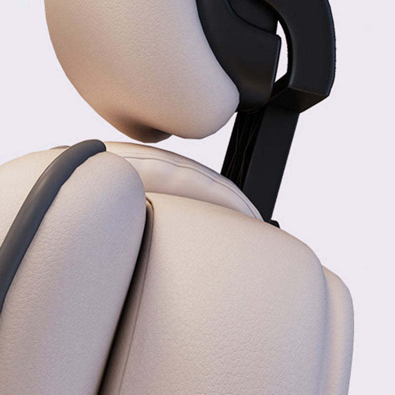 Minimalist Steel Leather Desk Chair — With Footrest / Gray