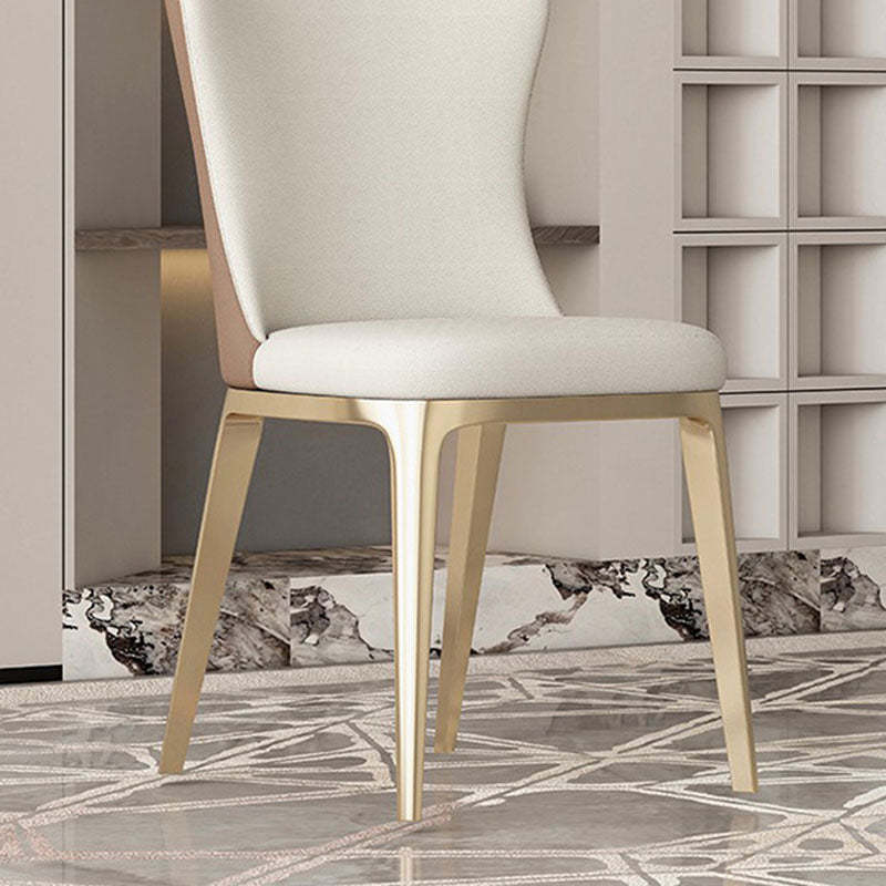 Modern Titanium Leather Cloud Dining Chair — White