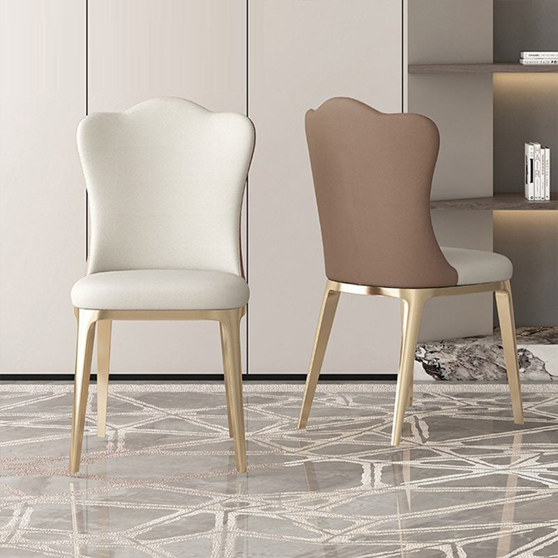 Modern Titanium Leather Cloud Dining Chair