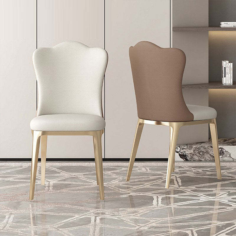 Modern Titanium Leather Cloud Dining Chair