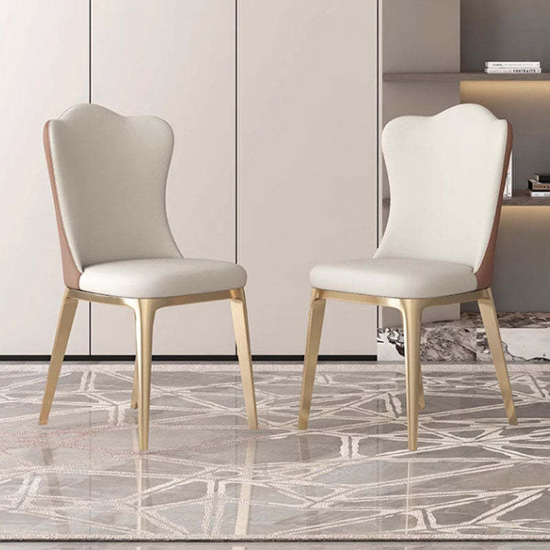Modern Titanium Leather Cloud Dining Chair