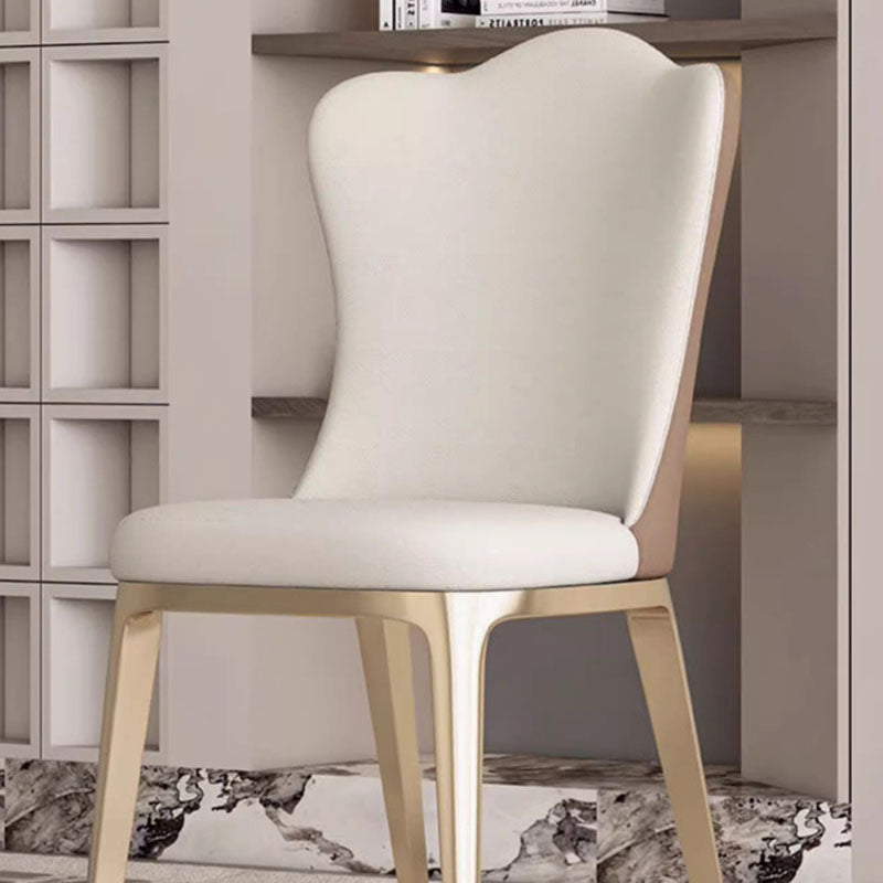 Modern Titanium Leather Cloud Dining Chair