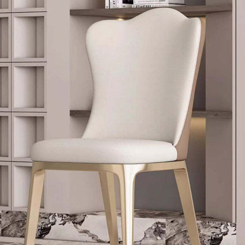 Modern Titanium Leather Cloud Dining Chair
