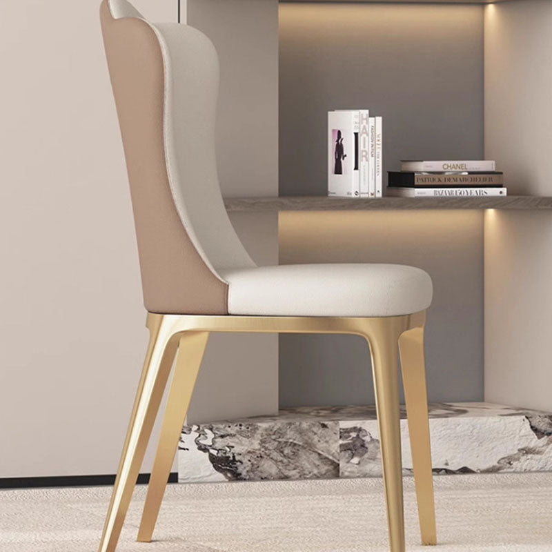 Modern Titanium Leather Cloud Dining Chair