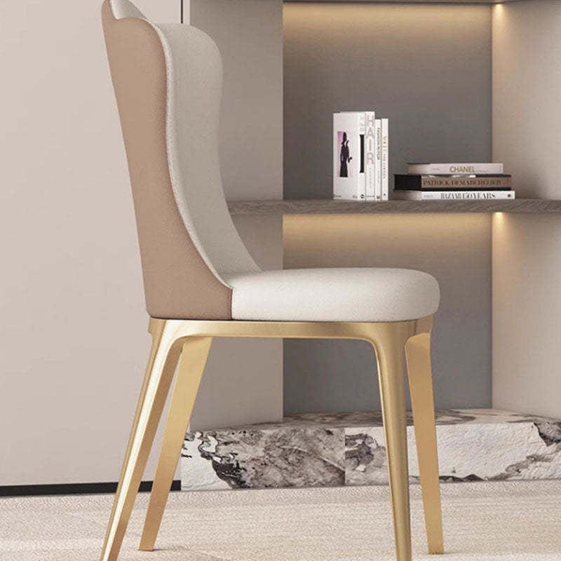 Modern Titanium Leather Cloud Dining Chair