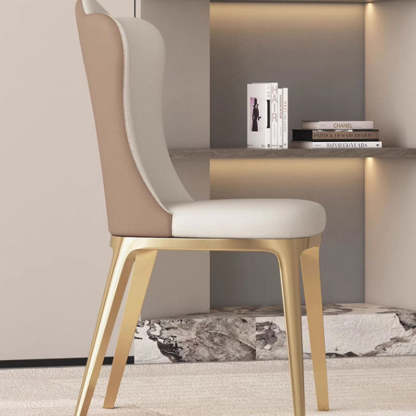 Modern Titanium Leather Cloud Dining Chair