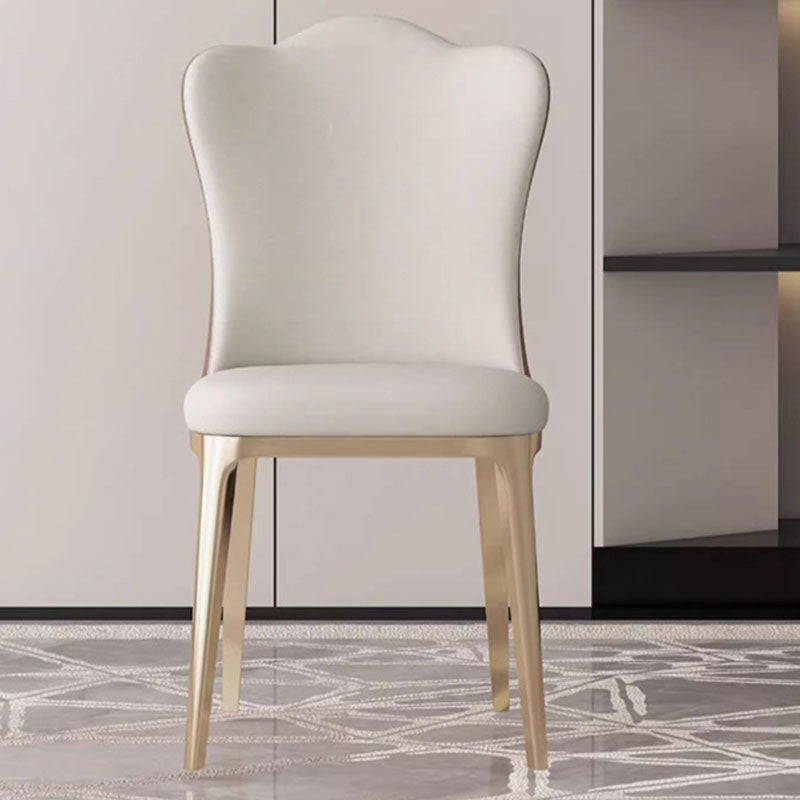 Modern Titanium Leather Cloud Dining Chair