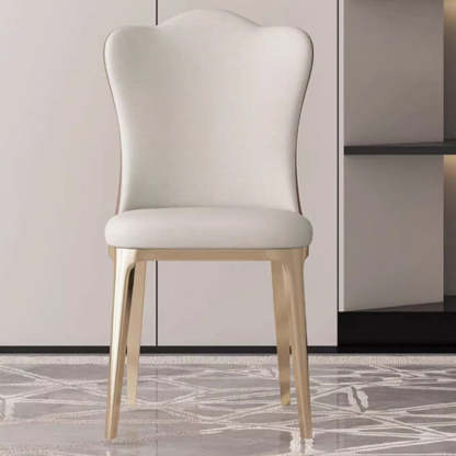 Modern Titanium Leather Cloud Dining Chair