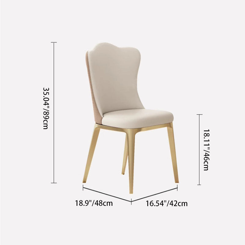 Modern Titanium Leather Cloud Dining Chair