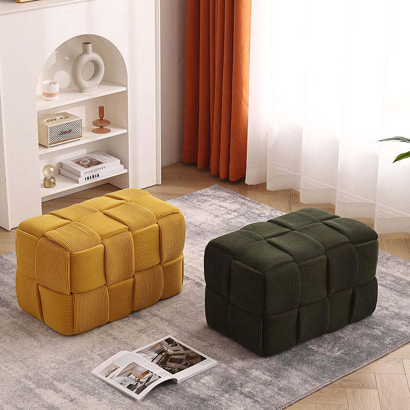 Contemporary Velvet Solid Wood Backless Chair