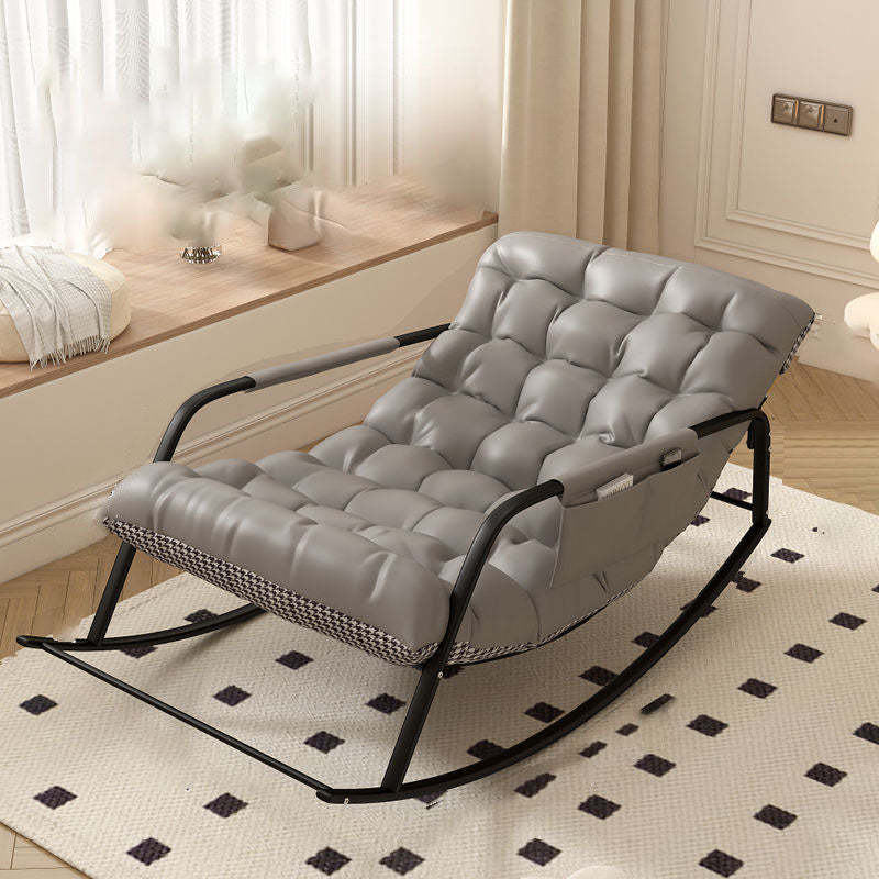 Minimalist Iron Leather Cotton Recliner — C / Orange