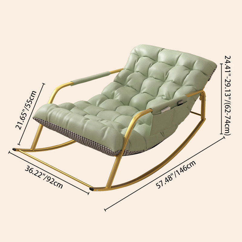 Minimalist Iron Leather Cotton Recliner — D / White