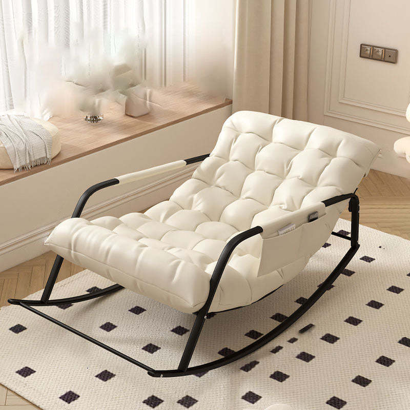 Minimalist Iron Leather Cotton Recliner — A / Orange
