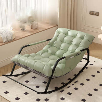 Minimalist Iron Leather Cotton Recliner — D / Orange