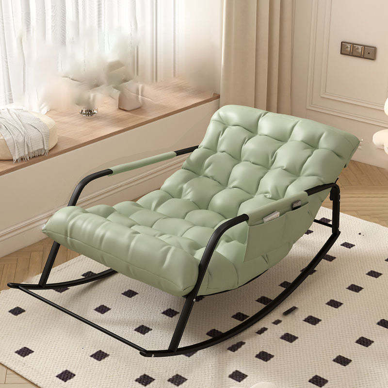 Minimalist Iron Leather Cotton Recliner — D / Light Grey