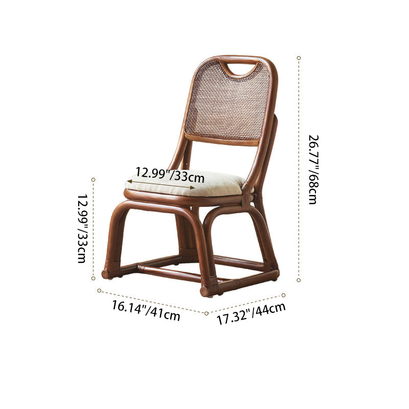 Lighom nordic walnut accent chairs in rattan fabric