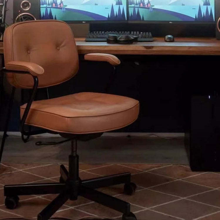Minimalist Leather Nylon Desk Armchair