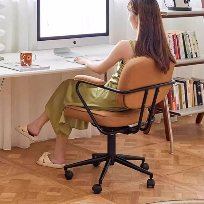 Minimalist Leather Nylon Desk Armchair