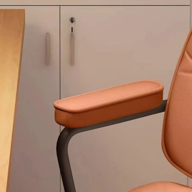 Minimalist Leather Nylon Desk Armchair — B / White