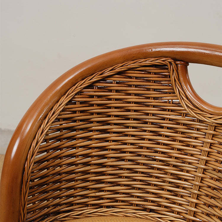 Minimalist Rattan Wood Round Chair