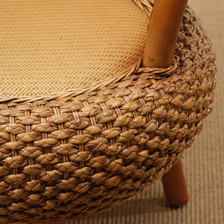 Minimalist Rattan Wood Round Chair