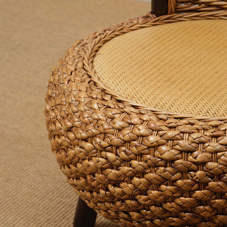 Minimalist Rattan Wood Round Chair