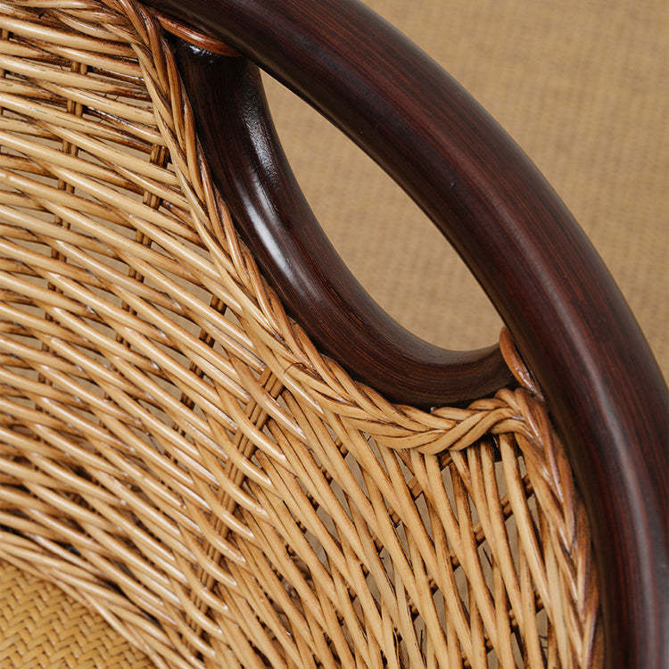 Minimalist Rattan Wood Round Chair